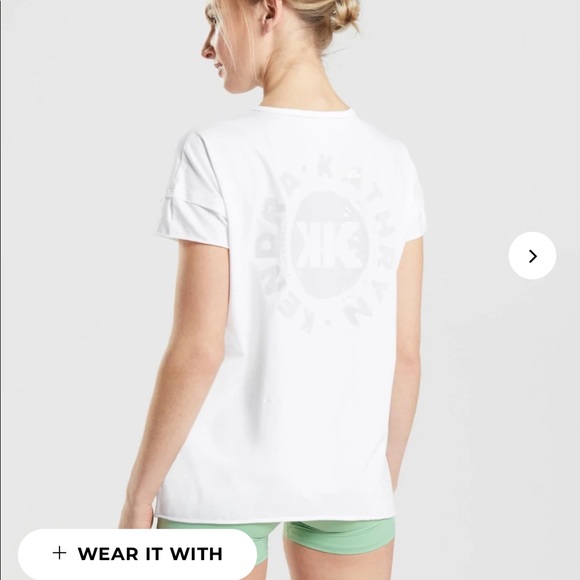 Gymshark Tops - KK Fit Oversized Graphic T-Shirt - Clean White
